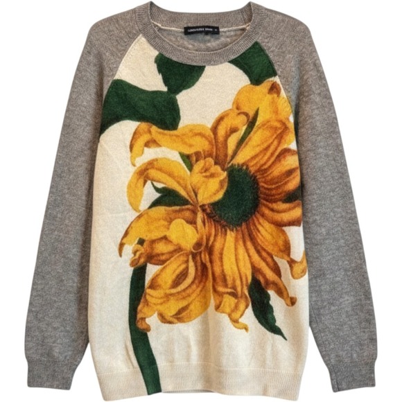 SAMANTHA SUNG Sweaters - SAMANTHA SUNG Anthropologie Sunflower 100% cashmere knit sweater crewneck